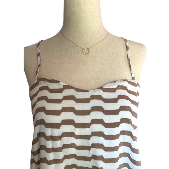 Naked Zebra Chevron Mini Dress Women Size Small Spaghetti Straps Cotton Lining - Picture 3 of 14